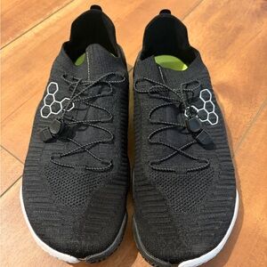 Vivo Barefoot Black Knit Athletic Slip-On Sneakers with White Accents